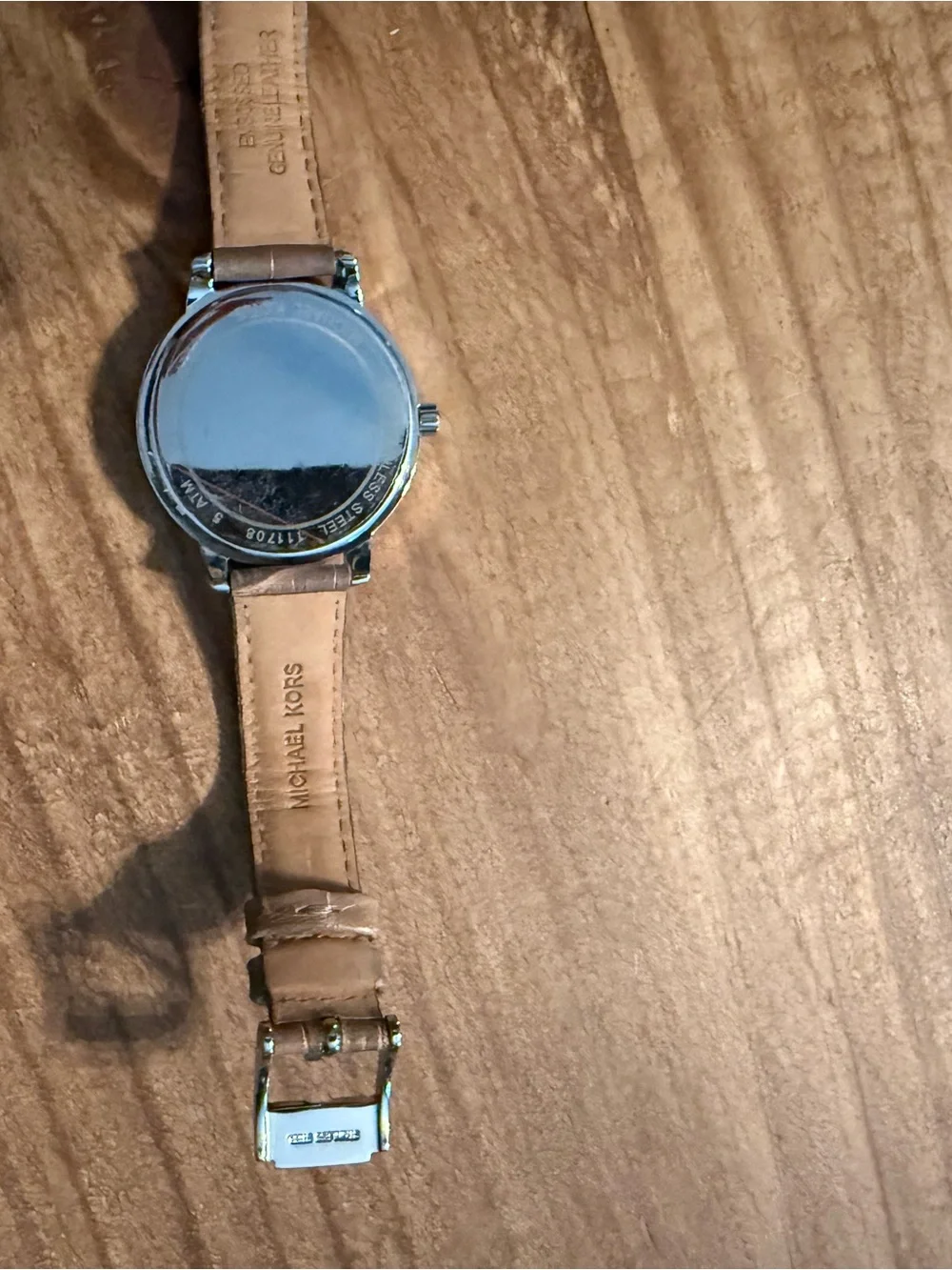 MICHAEL Michael Kors Women's Silver Dial Watch with Brown Leather Strap